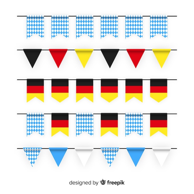 Free Vector flat design oktoberfest garland collection