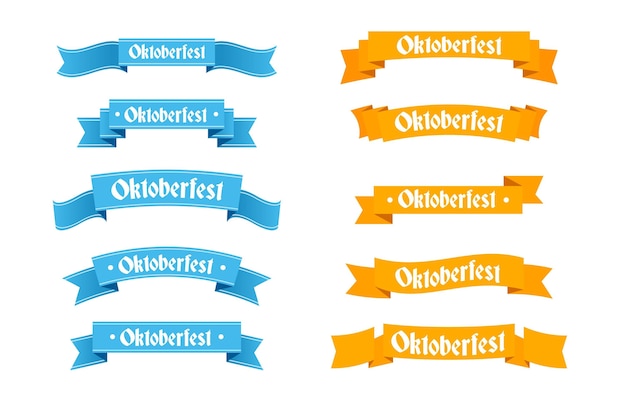 Flat design oktoberfest ribbons