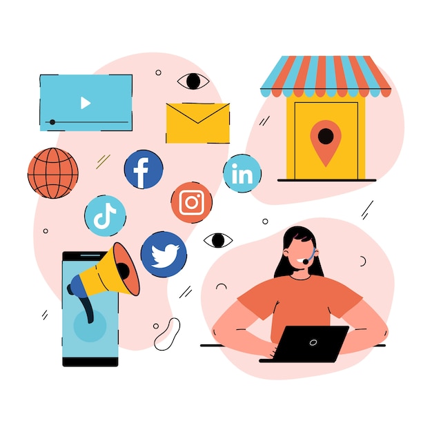 Flat design omnichannel illustration