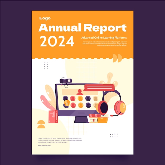 Flat design online college annual report