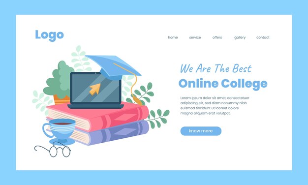 Flat design online college template