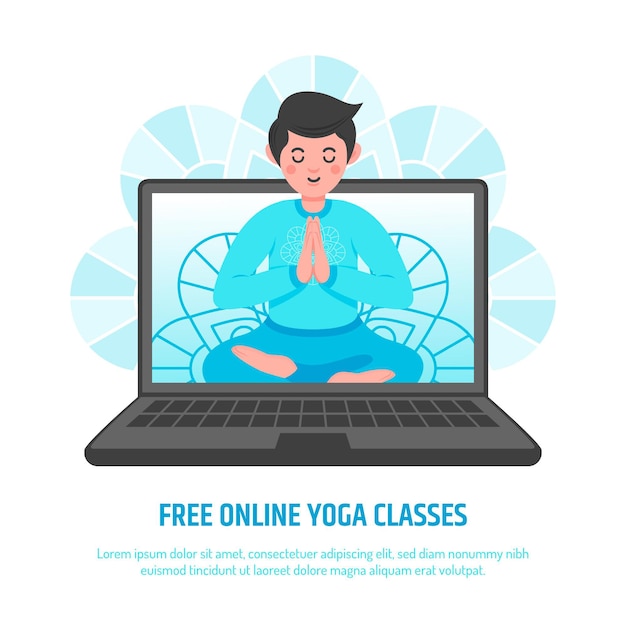 Free Vector flat design online yoga class concept