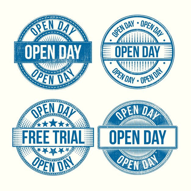 Flat design open day badges