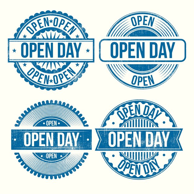 Flat design open day badges