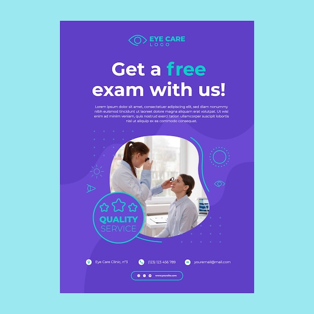 Flat design ophthalmologist poster template