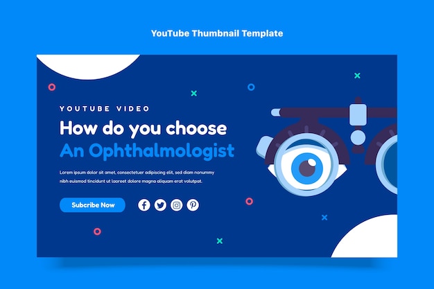 Free vector flat design ophthalmologist youtube thumbnail