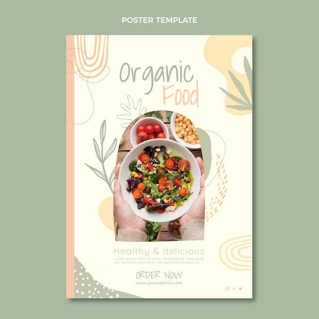 Free Vector flat design organic food poster