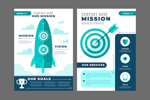 Free Vector flat design our mission flyers collection