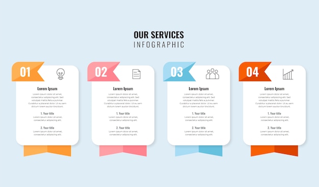 Free vector flat design our services infographic template