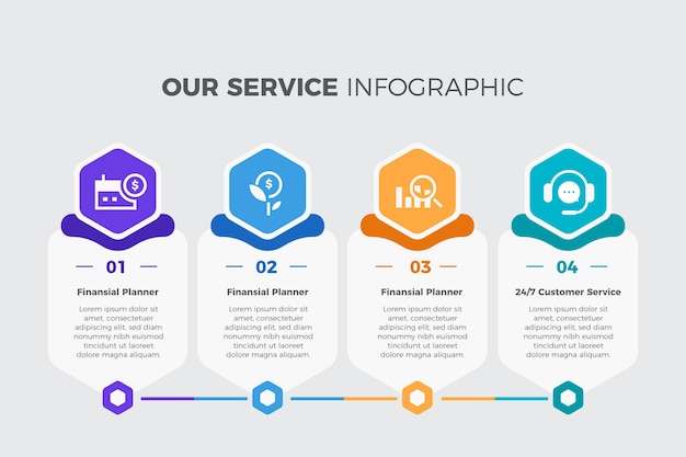 Flat design our services infographic template