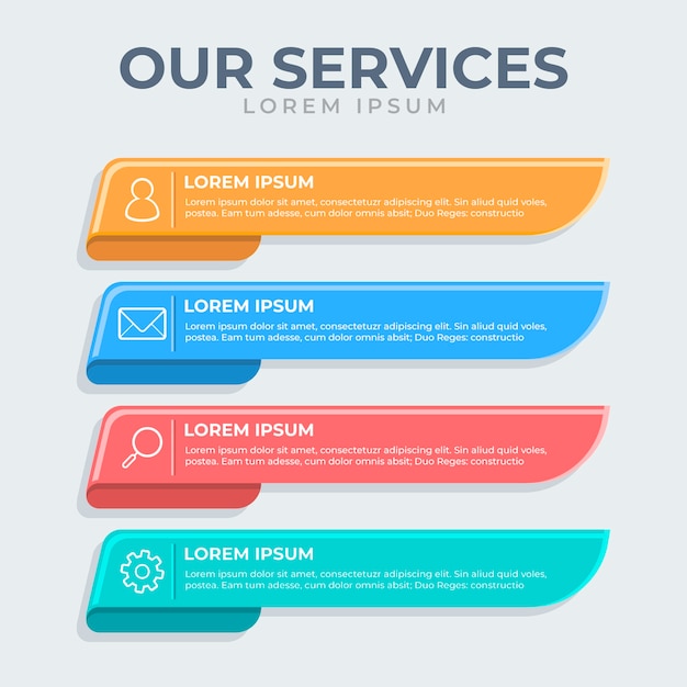 Flat design our services infographic