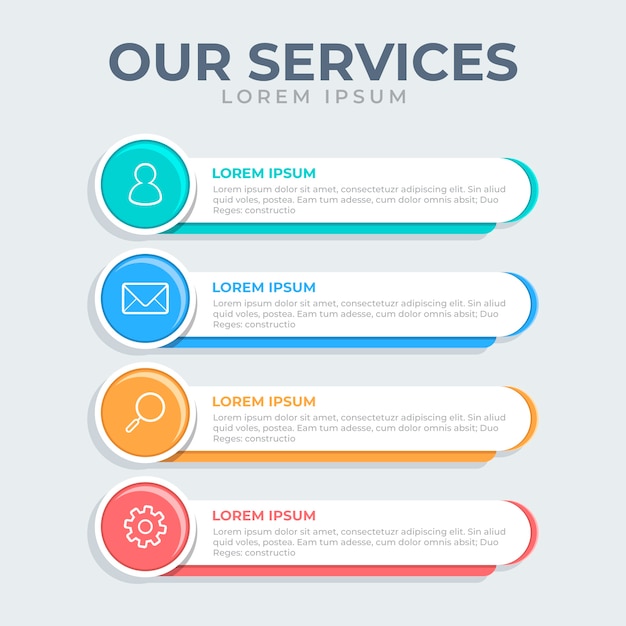 Flat design our services infographic