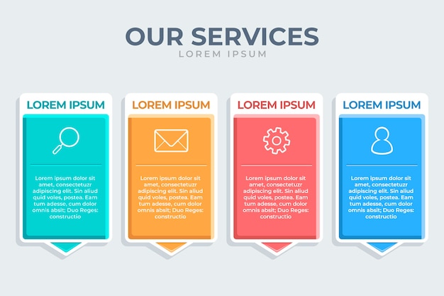 Flat design our services infographic