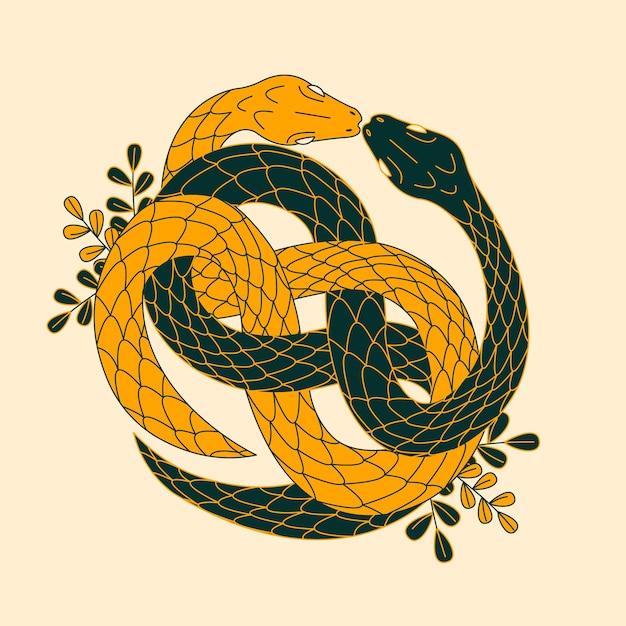 Free Vector flat design ouroboros illustration