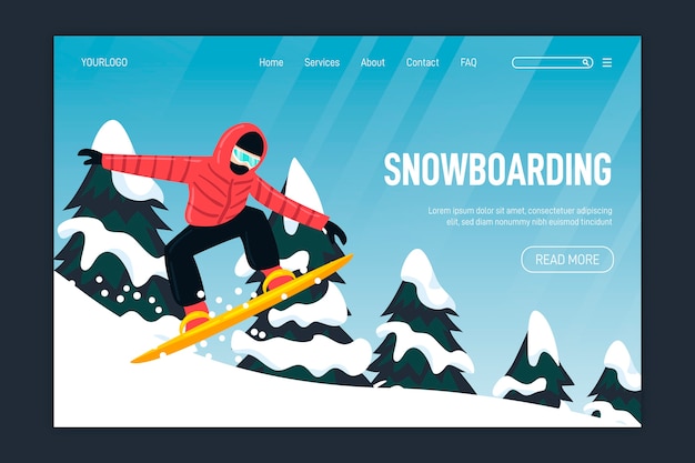 Free vector flat design outdoor sport landing page template