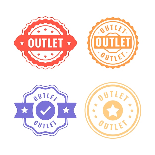 Free Vector flat design outlet label collection