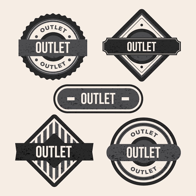 Free Vector flat design outlet label collection