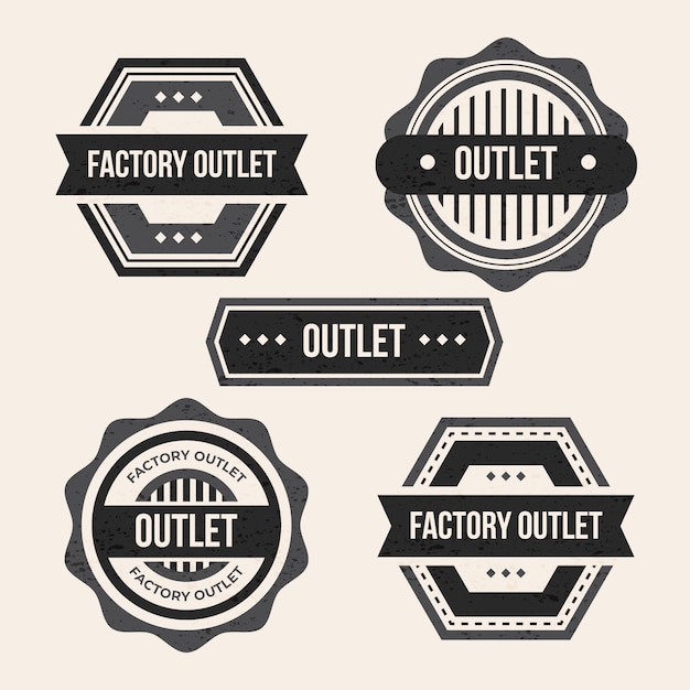 Free vector flat design outlet label collection