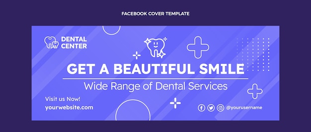 Flat design outline clinic facebook cover