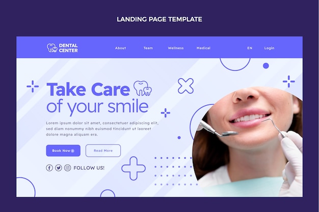 Flat design outline clinic landing page