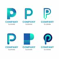 Free vector flat design p logos collection