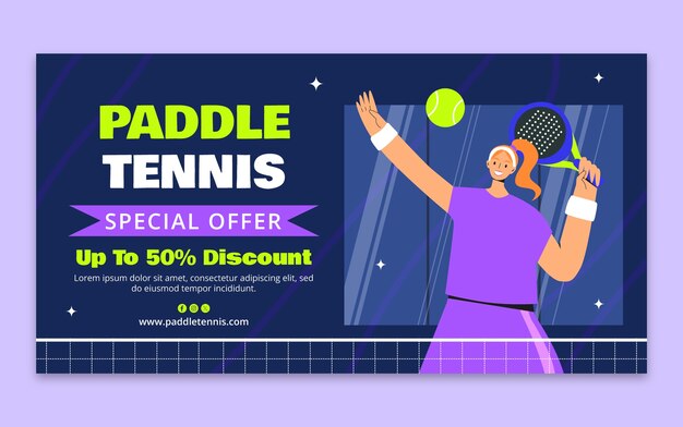 Flat design paddle tennis facebook post