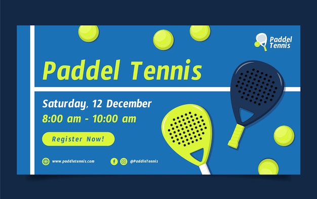 Free Vector flat design paddle tennis facebook post