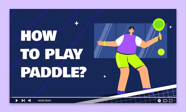 Free Vector flat design paddle tennis youtube thumbnail