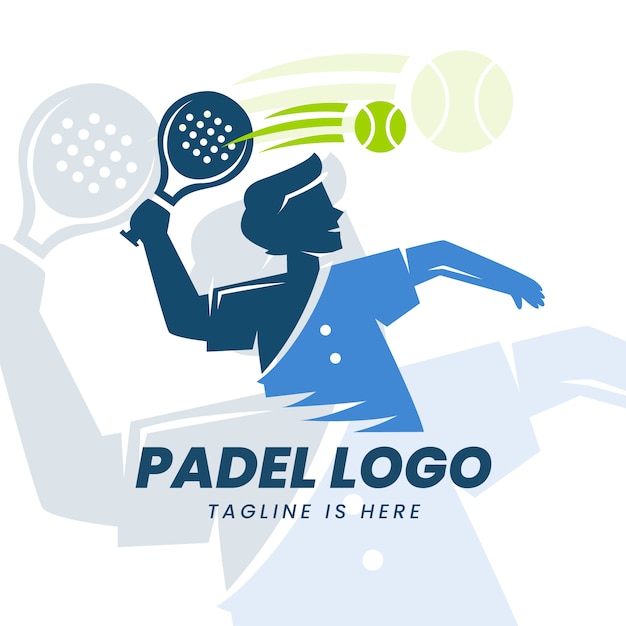 Free vector flat design padel logo template