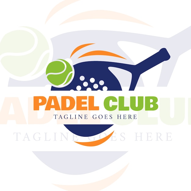 Free Vector flat design padel logo template