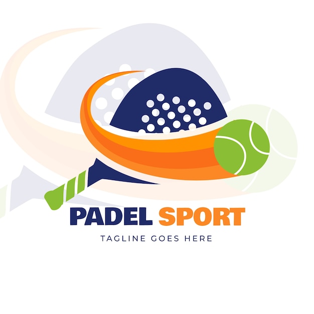 Flat design padel logo template