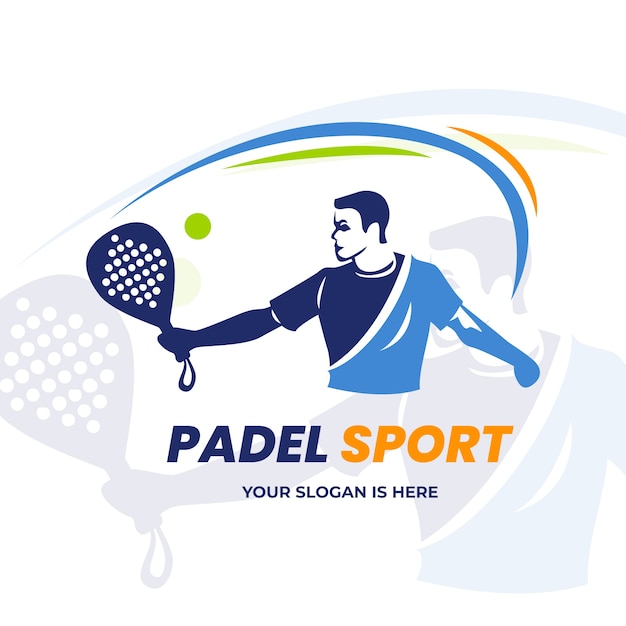 Free vector flat design padel logo template