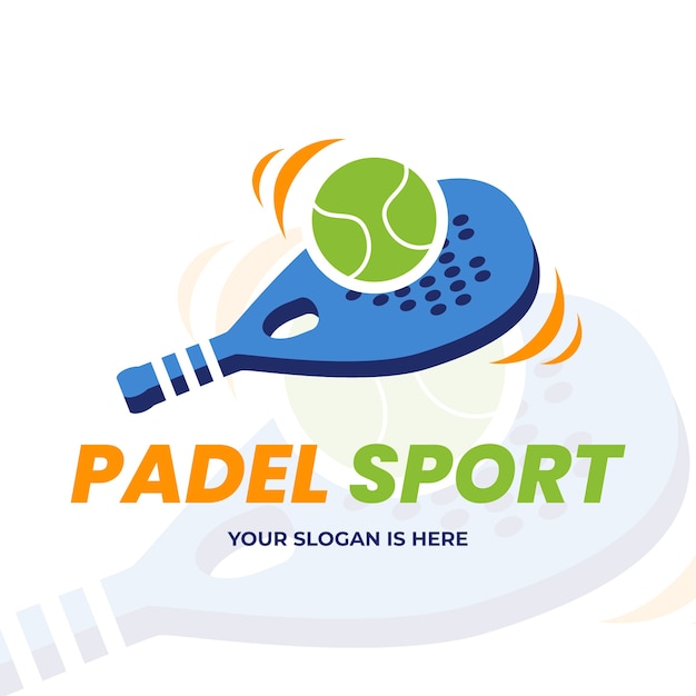 Free vector flat design padel logo template