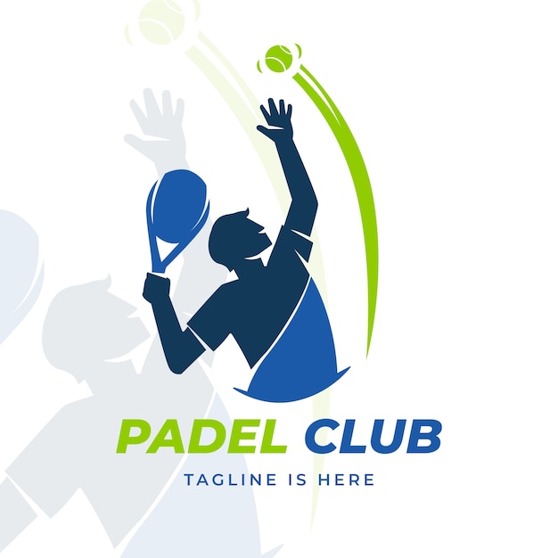 Flat design padel logo template