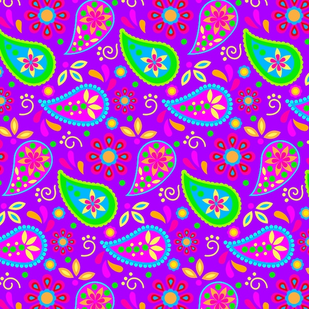 Free Vector flat design paisley pattern illustration