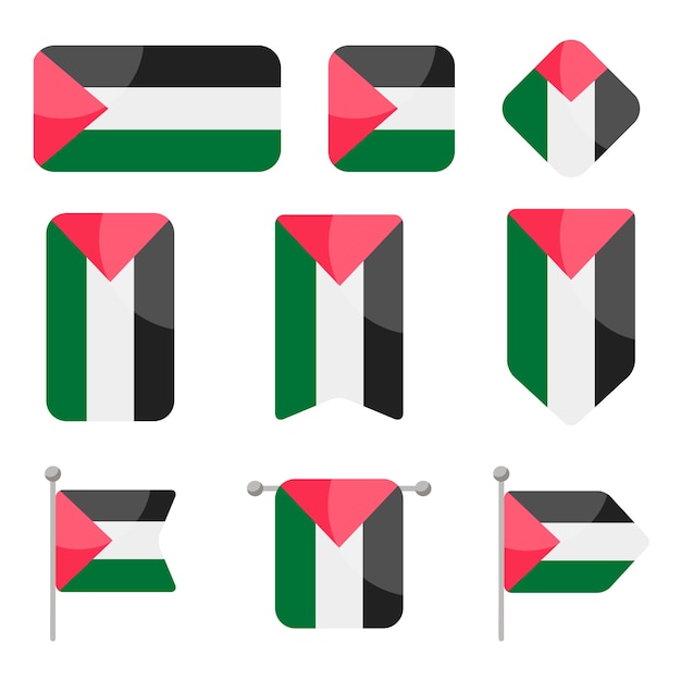 Flat design palestine national emblems