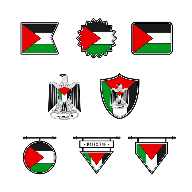 Flat design palestine national emblems