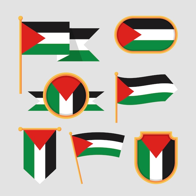 Flat design palestine national emblems