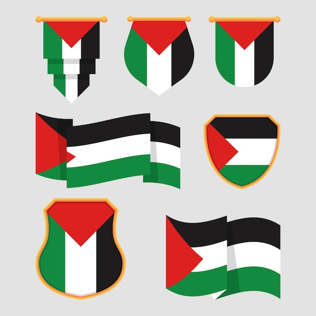 Flat design palestine national emblems