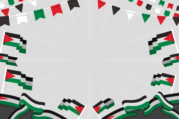 Free Vector flat design palestine national emblems