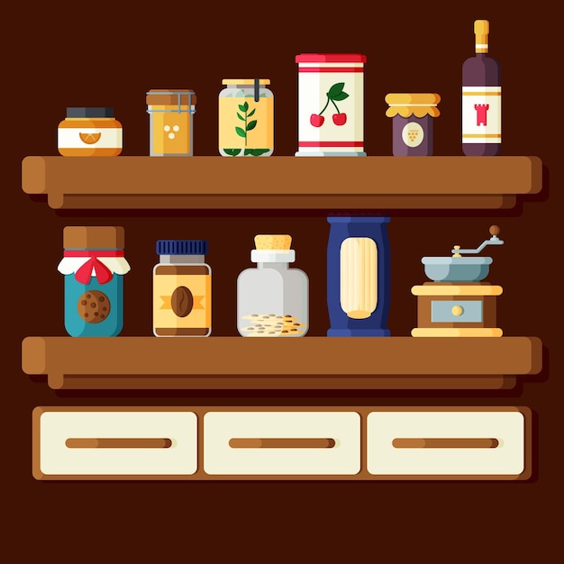 Free Vector flat design pantry