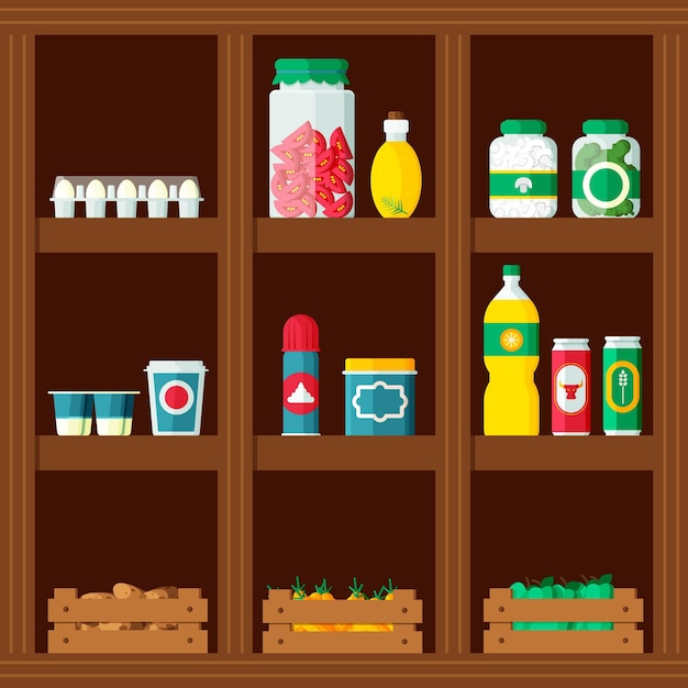 Free Vector flat design pantry