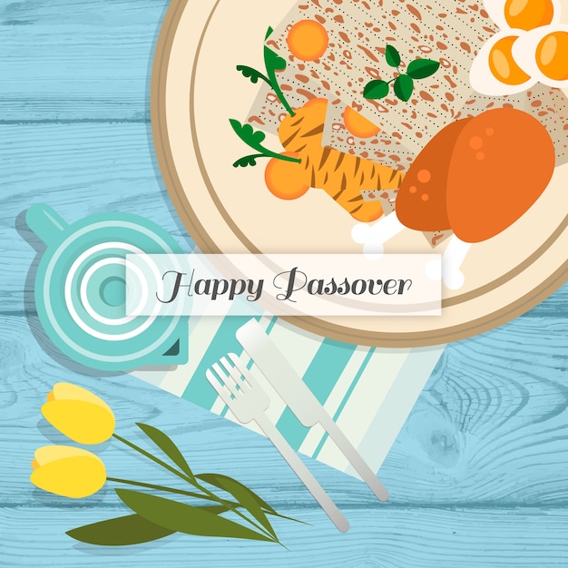 Flat design passover celebration