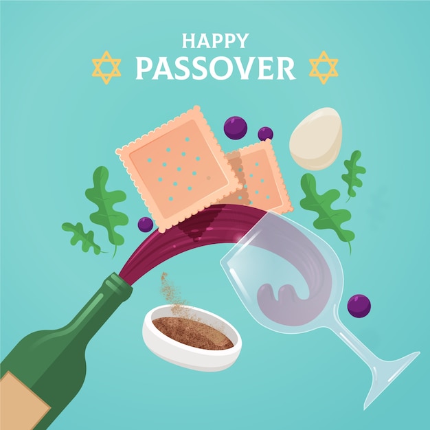 Free Vector flat design passover concept