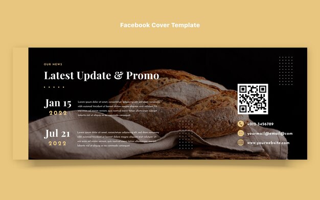 Flat design pastry facebook cover