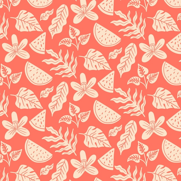 Flat design pattern design of  summer duotone