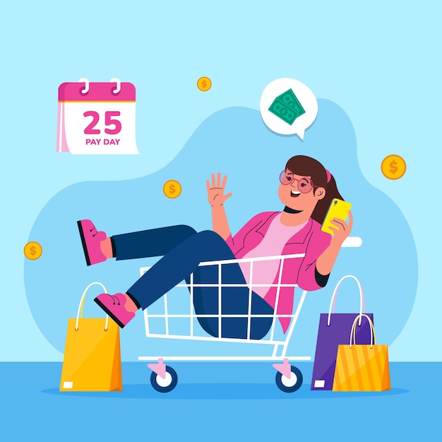 Flat design payday illustration