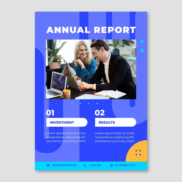 Flat design payment concept annual report