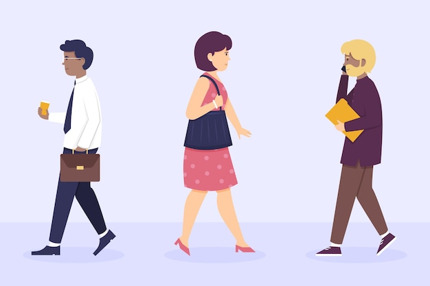 Free Vector flat design people going back to work