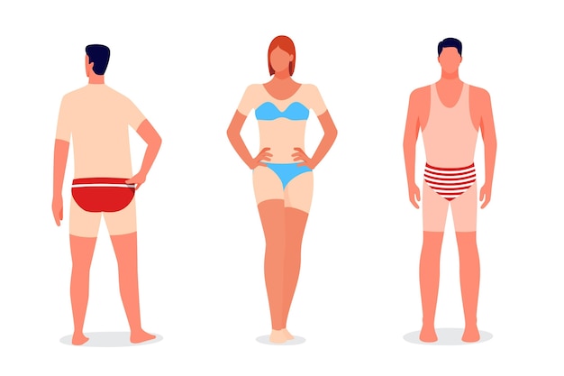 Free Vector flat design people with a sunburn